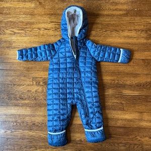 Snozu Infant and Toddler ultralight quilting One Piece Snowsuit Navy/White, 18M